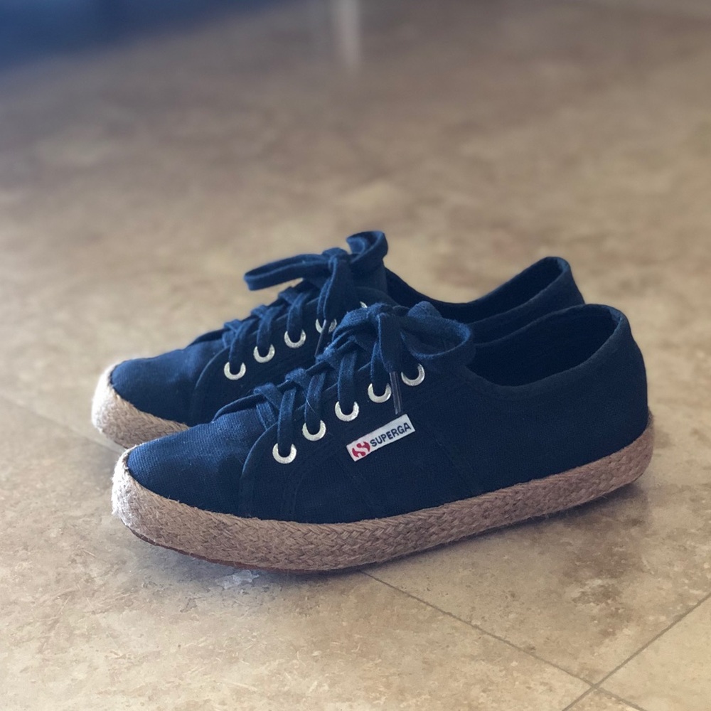 Navy Superga espadrille sneakers
